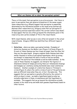 Cognitive Psychology What can illusions tell us about the perceptual