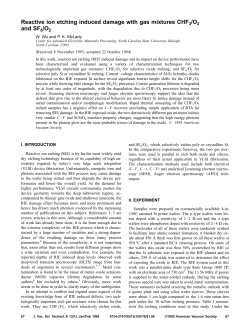 Reactive ion etching induced damage with gas mixtures CHF 3 /O 2