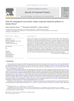 How do managerial successions shape corporate financial policies