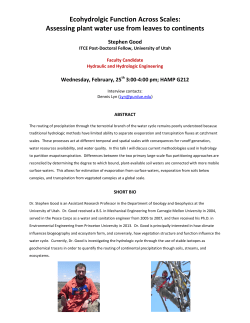 Ecohydrolgic Function Across Scales: Assessing plant water use