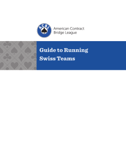 Guide to Running Swiss Teams - American Contract Bridge League