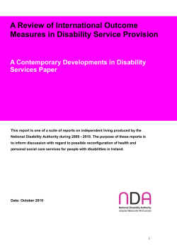 Review of International Outcome Measures in Disability Services