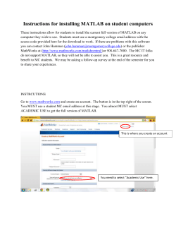 Instructions for installing MATLAB on student computers These