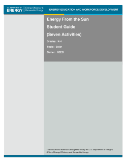 Energy From the Sun Student Guide (Seven Activities)