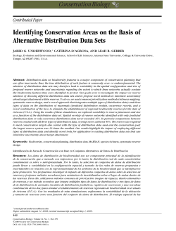 Identifying Conservation Areas on the Basis of