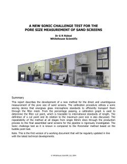 Pore Size Measurement of Sand Screens