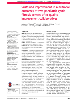 Sustained improvement in nutritional outcomes at two paediatric