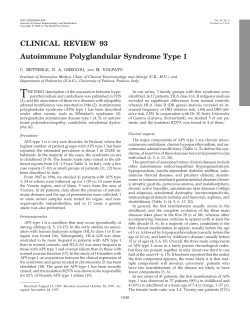 Autoimmune Polyglandular Syndrome Type 1