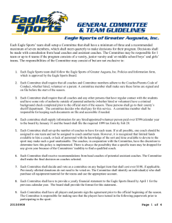 Each Eagle Sports` team shall setup a Committee that shall have a