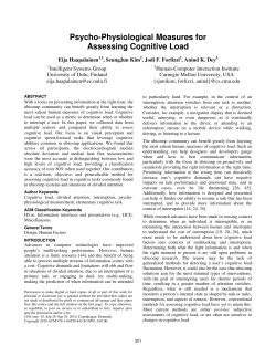 Psycho-physiological measures for assessing cognitive load