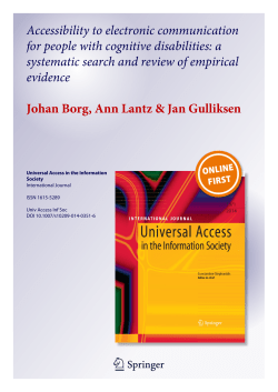 Accessibility to electronic communication for people with cognitive