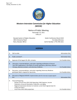 agenda - State of Nevada WICHE