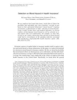 Selection on Moral Hazard in Health Insurance