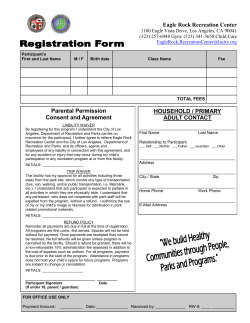 Eagle Rock Recreation Center Parental Permission Consent and