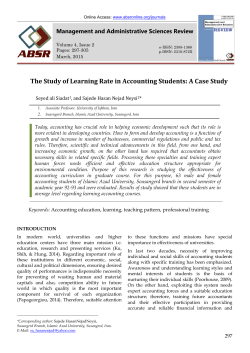 The Study of Learning Rate in Accounting Students: A Case Study
