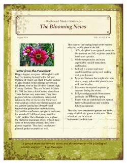 BMGA Blooming News &ndash; August 2014