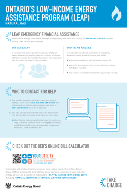 ontario`s low-income energy assistance program (leap)