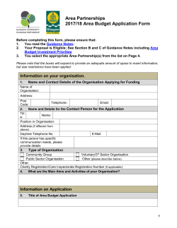 Area Budget Application Form 2017/18