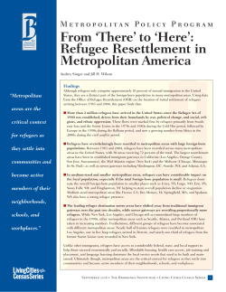 top metropolitan destination for refugee