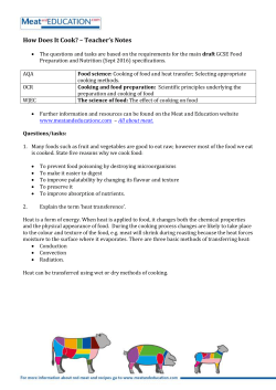 How Does It Cook Teacher`s Notes