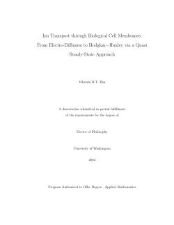 Ion Transport through Biological Cell Membranes