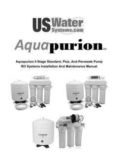 Aquapurion 5 Stage Standard, Plus, And Permeate Pump RO