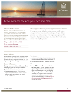 Leaves of absence and your pension plan