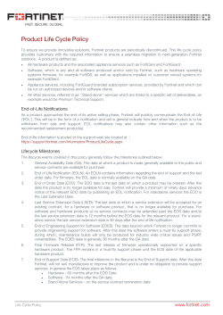 Product Life Cycle Policy