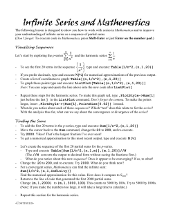 Infinite Series and Mathematica