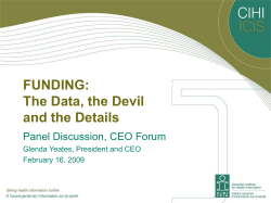 Funding: The Data, the Devil and the Details Feb 03 draft version