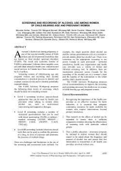 screening and recording of alcohol use among women of child