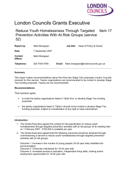 London Councils received 32 Stage One proposals that have been