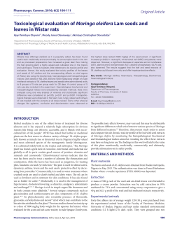 Toxicological evaluation of Moringa oleifera Lam seeds and leaves
