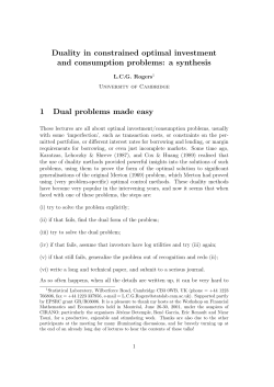 Duality in constrained optimal investment and consumption problems