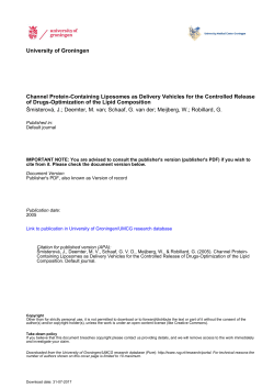 University of Groningen Channel Protein