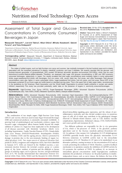 Assessment of Total Sugar and