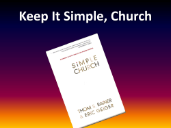 Keep it Simple, Church!