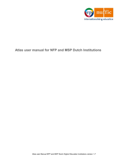 Atlas user manual for NFP and MSP Dutch Institutions