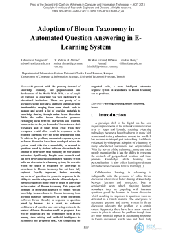 Adoption of Bloom Taxonomy in Automated Question Answering in E