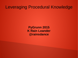 Leveraging Procedural Knowledge