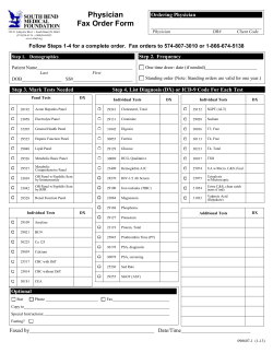 Physician Fax Order Form
