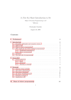 A (Not So) Short Introduction to S4 V0.5.1