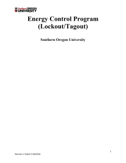 Lockout Tagout - Inside SOU - Southern Oregon University