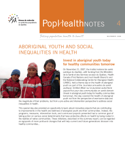 AboriginAl Youth And SociAl inequAlitieS in heAlth