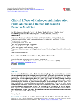 Clinical Effects of Hydrogen Administration