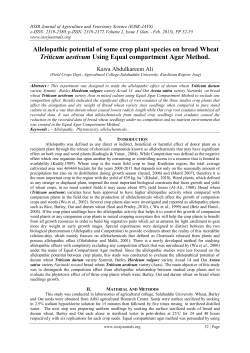 Allelopathic potential of some crop plant species on