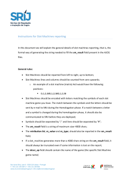 Instructions for Slot Machines reporting