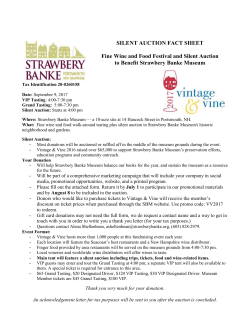 Saturday, September 9, 2017 Silent Auction Donor Form