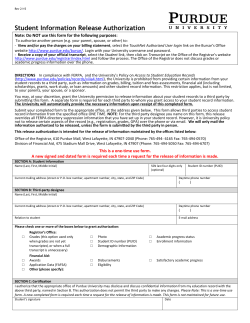 Student Information Release Authorization