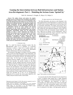 Modeling the Serious Game - Vereniging Deltametropool